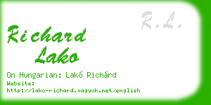richard lako business card