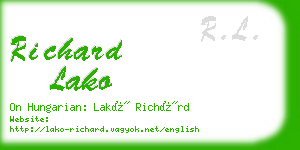 richard lako business card
